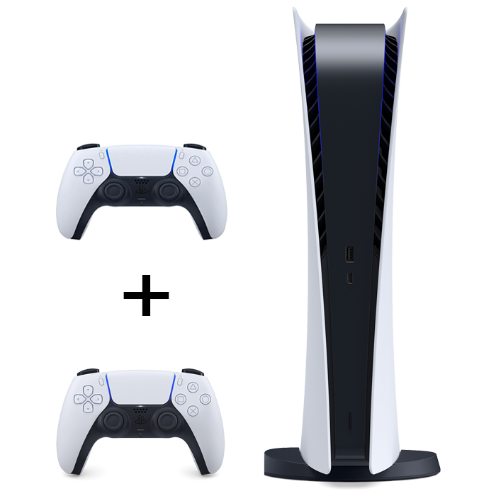 Sony PlayStation 5 Digital Edition Console With Extra DualSense Wireless ControllerConsolesBundle Includes: Sony Playstation 5 - Digital Edition (UAE) Sony PlayStation 5 DualSense Wireless Controller Play Has No Limits Key Features: Overpowering velocity